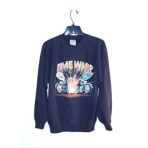 Easyriders 90s Time Warp Route 66 I-40 DAVID MANN Black Raglan Sweatshirt XL